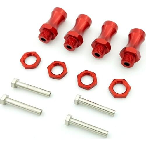 4pcs Wheel Hex 12mm Turn 17mm lengthened Thickening 30MM Aluminum Adapter HSP 1/10 RC Car Buggy Bigfoot Truck Can Use 1/8 Tires
