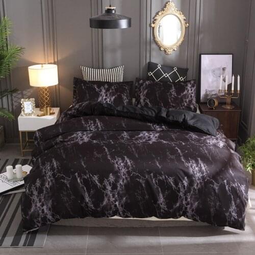 40 New Black Marble Pattern Bedding Sets Duvet Cover Set 2/3pcs Bed Set Twin Double Queen Quilt Cover (No Sheet No Filling)