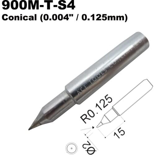 5 PCS Soldering Tip 900M-T-S4 Conical 0.125mm for Hakko 936 907 Milwaukee M12SI-0 Radio Shack 64-053 Yihua 936 X-Tronics 3020
