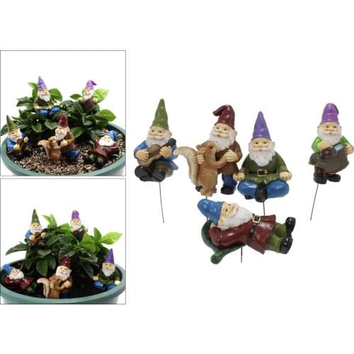 5pcs Resin Little Figurine for House Fairy Miniature Figurine Outdoor Indoor Garden Decor Ornament Gift