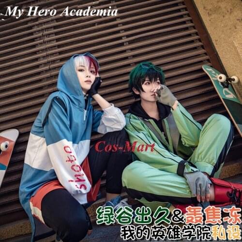 Anime My Hero Academia Midoriya Izuku/Todoroki Shoto Cosplay Costume Man Daily Wear For Spring And Summer Role Play Clothing S-L
