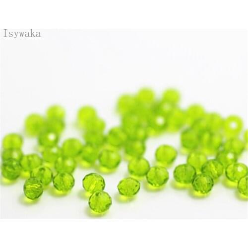 Isywaka Olive green Colors 3x4mm 145pcs Rondelle Austria faceted Crystal Glass Beads Loose Spacer Round Beads Jewelry Making
