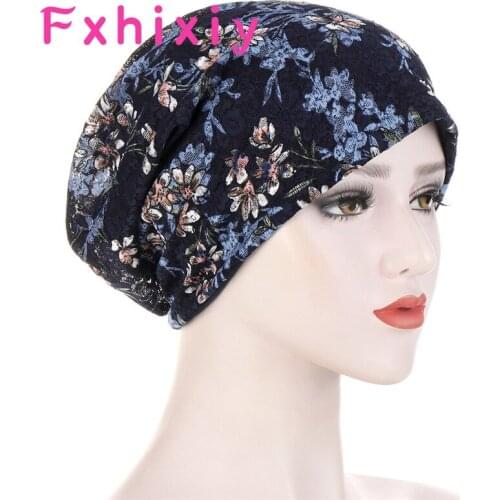 Summer Fashion Lace Sleep Hat Muslim Head Cover Night Cap Women Elegant Bonnet Hat Turban Breathable Headwrap Hair Accessories