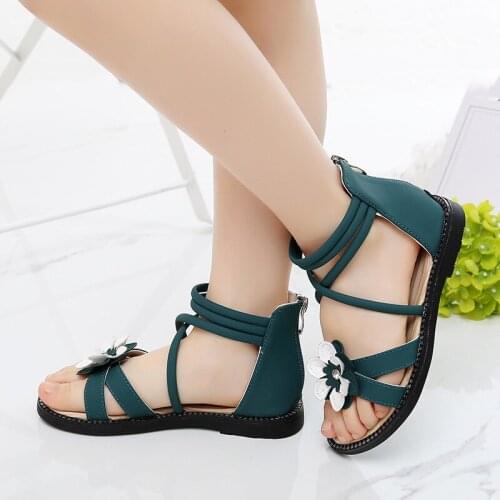 Girls Summer Shoes 2020 New Fashion Childrens Roman Shoes Big Girls Princess Beach Shoes Soft Bottom Sandals B657