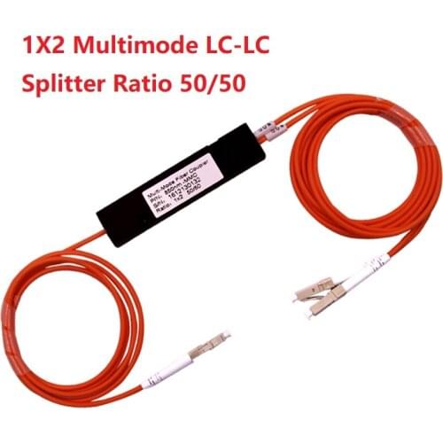 LC-LC 1x2 FBT Coupler 850/1300nm Multimode 50/50 Ratio 1X2 FBT Multimode Fiber Optic Splitter