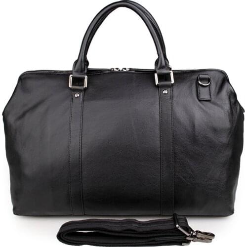 Large Capacity Men Travel Duffle Bags Real Leather 2018 Man Black Weekend Shoulder Bags Multifunctional Big Tote Duffel Bag