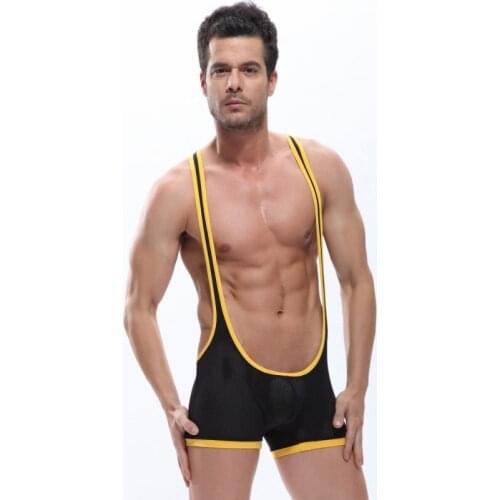 Mens Sexy Underwear Mens Underwear Elastic Mesh Breathable Jumpsuits bodystocking Sexy bodysuit Lingerie Mesh