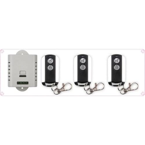 New AC85V 110V 120V 220V 250V 1CH Wireless Remote Control Switch System 1pcs Receiver & 3pcs 2 Keys metal waterproof Remote