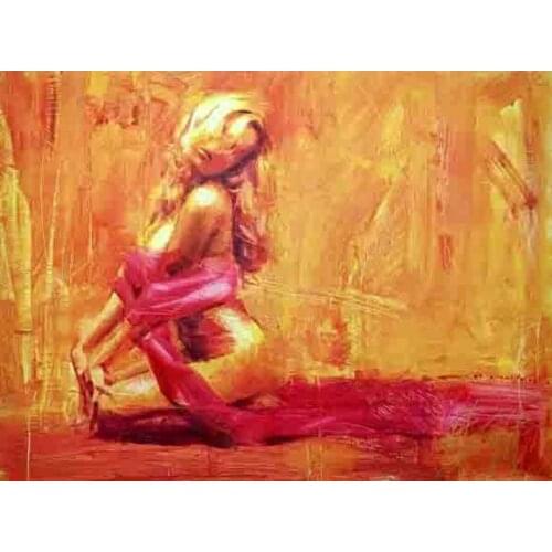 New painted Art nude Oil Painting sexy charming lady Guaranteed