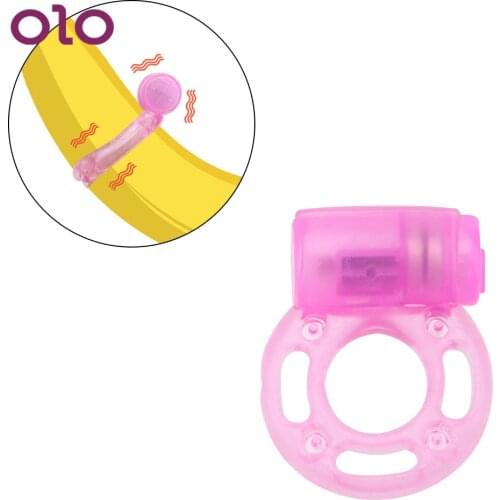 OLO Delay Premature Penis Ring Vibrator Ejaculation Lock Sex Vibrating Cock Ring Sex Toys For Man Adult Product