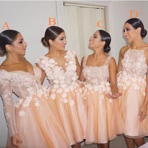 Robe demoiselle d'honneur Bridesmaid Dresses For Wedding Party Coral Bridesmaid Gowns V Neck Mid Calf Length vestidos largos