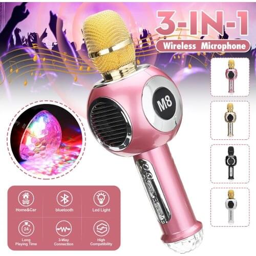 Professional Bluetooth Wireless Microphone Handheld Karaoke Mic USB Mini Home KTV For Music Player Singing Recorder Mic