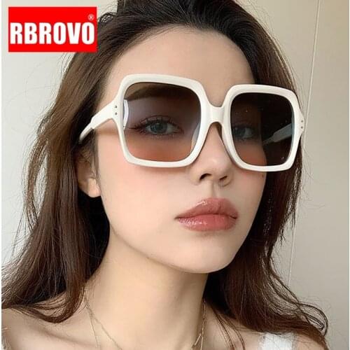 RBROVO 2021 Luxury Retro Sunglasses Women Square Glasses For Women/Men Oversized Eyeglasses Women Mirror Oculos De Sol Feminino