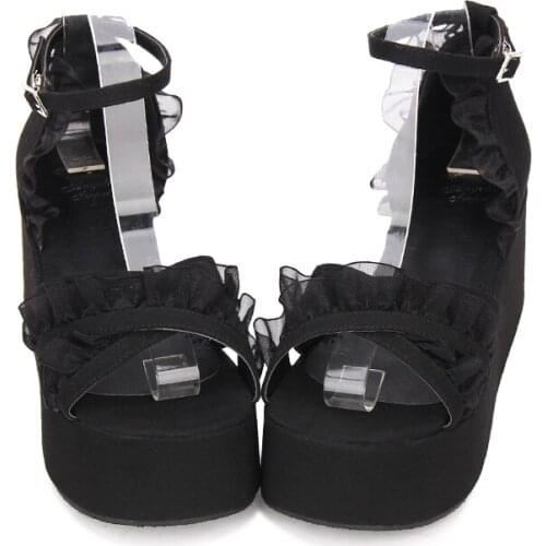 Angelic imprint woman mori girl lolita cosplay shoes Wedge Heel Sweet Lovely princess dress party shoes size 35-46 8023