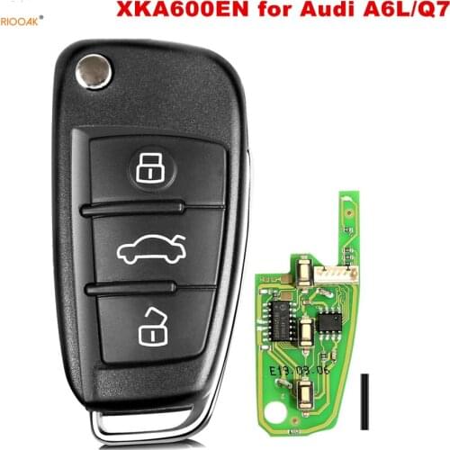 RIOOAK 1pcs XHORSE XKA600EN VVDI2 for Audi A6L Q7 Type Universal Remote Key 3 Buttons locksmith tools