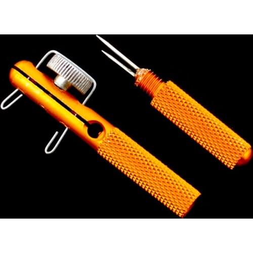 Fishing Hook Tyer 1 Piece Aluminum Alloy 2 in 1 Manual Fishing Hook Tying Tool Double Needle Fishing Line Knot Tying Accessories
