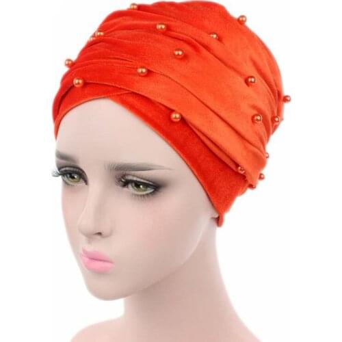 New Fashion Women Velvet Long Turban Headband Mesh Velvet Double Layer Gold Beaded Muslim Hijab Scarf Turbante Tie Headwrap