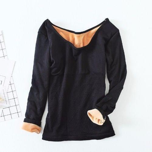 Women 2021 Autumn Winter Soft Thermal Underwear Slim Top Shirts Female Warm Lightweight Long Sleeve O-Neck Clothing Tops A392