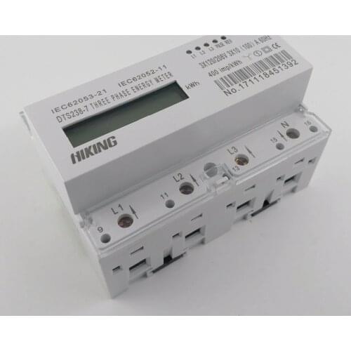 10(100)A 3*120V/208V 60HZ three phase Din rail KWH Watt hour din-rail energy meter LCD