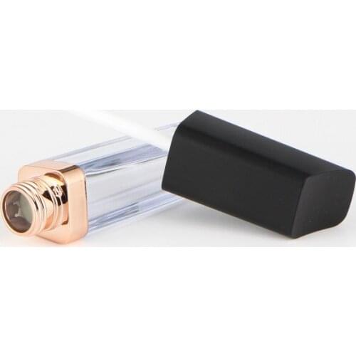 4ml Lip Gloss Tubes Square Black Slope Empty Cosmetic Containers Lipgloss Tube Packaging Lip Gloss Containers 10pcs 30pcs 50pcs