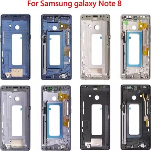 10 Pcs New For Samsung galaxy Note 8 N950 Middle Frame Midplate Bezel Chassis Housing with Power Volume Side Button Replacement