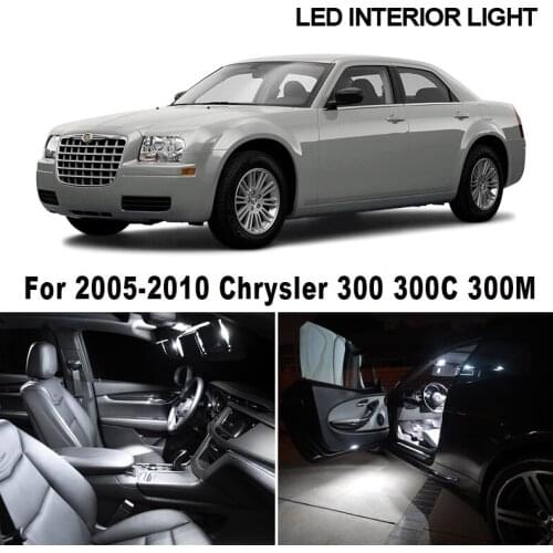 17Pcs White Canbus LED Lights Bulbs Interior Kit For 2005-2009 2010 Chrysler 300 300C 300M Map Dome Trunk License Plate Light