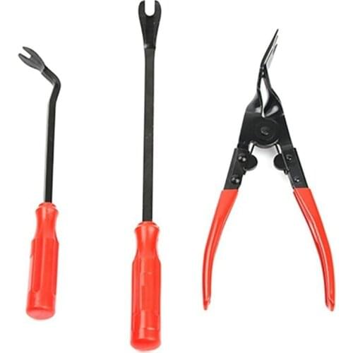 3pcs Upholstery Removal Auto Fastener Pliers Tool Steel and Nylon Auto Fastener Removal Tool Car Door Panel Remover