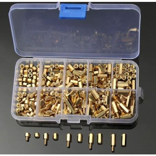300Pcs M3 Brass Standoff/Spacer And Brass Hex Stand-Off Pillars DIY Set New