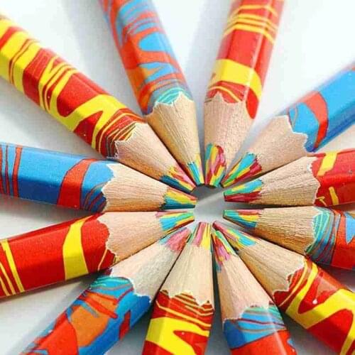 4 In 1 Color Rainbow Crayons Pencil Kawaii Concentric Colorful Pencil Painting Graffiti Drawing Pencil Art School Supplies