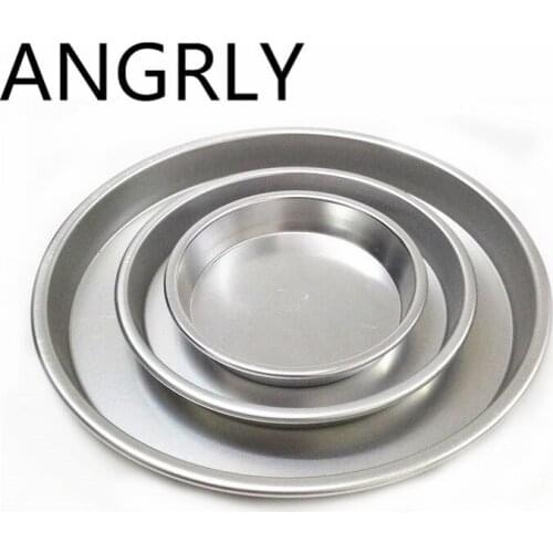 ANGRLY Stainless Steel 6 Inch 8 Inch 9 Inch 7 Inch Anode Aluminum Pizza Pan Disc Baking Mold Kitchen Accessories Mold Cake Mould