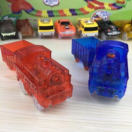 LED Light Cars for Magic Tracks Electronics Car Toys With Flashing Lights Fancy DIY Diecast Toy Car Oyuncak Araba Drop Shipping