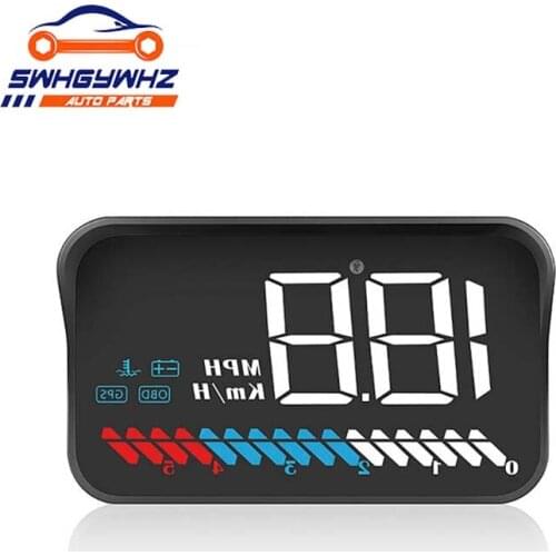 Car Universal Dual System HUD Head Up Display OBD II/GPS Interface Vehicle Speed MPH KM/h Engine RPM OverSpeed Warning Mileage