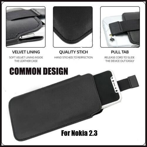 Casteel PU Pull Tab Sleeve Pouch Leather Case For Nokia 2.3 Case Cover