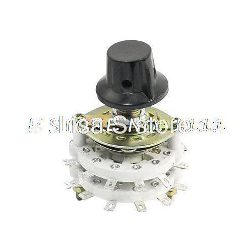 Black Knob 2P7T 2 Pole 7 Position Band Channel Rotary Switch Selector
