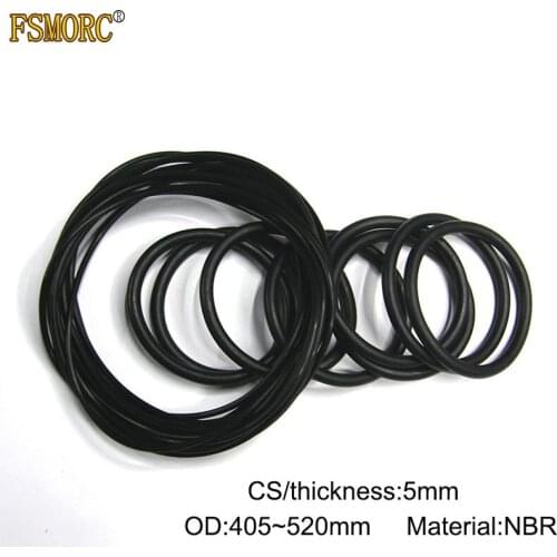 2pcs OD 405 410 420 440 450 460 475 480 490 520mm*5mm Thickness black Oil Resistant NBR o ring sealing Rubber Gasket Mechanical