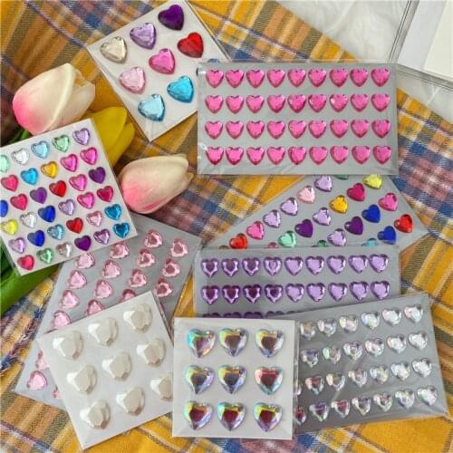 Girls 3D Shining LOVE Diamond Stickers Beautiful Heart Sticker Toys For Children Colorful DIY Decoration Stickers Scrapbooking f
