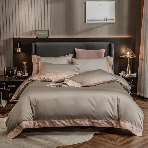 Europe Solid Color Chic Embroidery 100% Cotton Home/Hotel Bedding Sets Duvet Cover Bed Sheet Bedspread Pillowcases Queen King