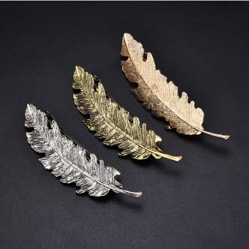 Korea New Fashion Metal Feather Hairpin Hair Clips Satement Hairpins Hairwear Accessories Women Jewelry