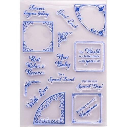 Box Text Clear Stamp /Seal for DIY Scrapbooking/photo Album Decorative Clear Stamp Sheets