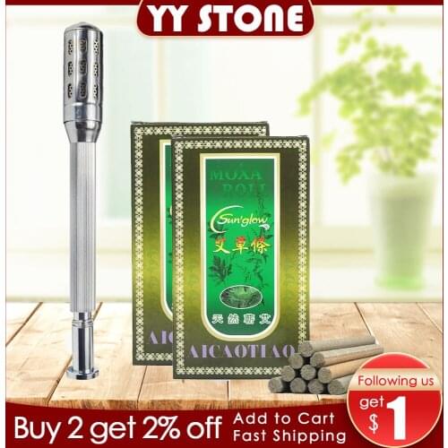 Hot natural mugwort smoke moxa roll stick 7x115mm 30pieces/pack Gift 1pcs moxa device face eye moxibustion health care herbal