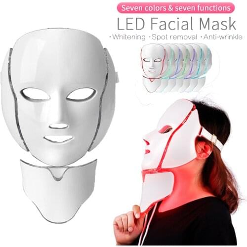 Led Facial Mask 7 Colors LED Therapy Mask Rejuvenation Wrinkle Acne Removal Face Beauty Spa Skin Care Tool