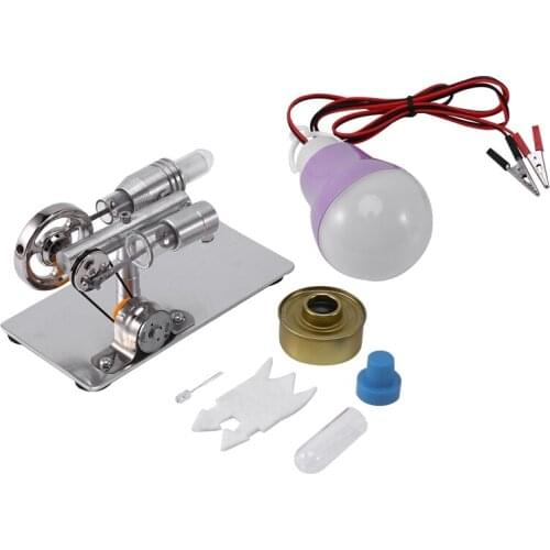 Stirling Engine Model Engine Motor Heat Steam Education DIY Model Craft Toy Gift Science Electricity Generator Kit