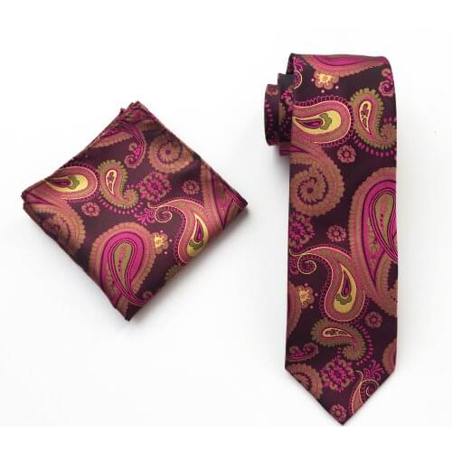 Fashion Mens Necktie Set Bridegroom Wedding Party Cravat Pocket Square Sets