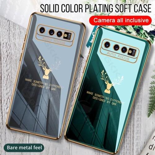 GKK Plating Classical Pattern Soft Case For Samsung Galaxy S8 S10 4G 5G Plus Case Anti-knock Back Cover For Samsung S8 S10 4G 5G