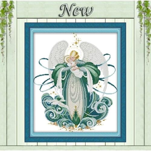 Angel mother nad son love home decor painting counted print on canvas DMC 11CT 14CT kits Cross Stitch embroidery needlework Sets