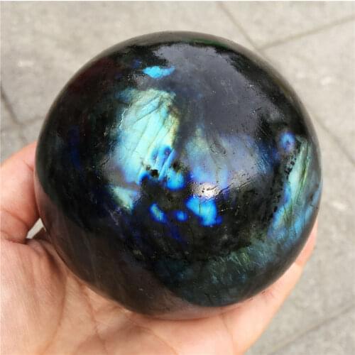 Natural labradorite Stone ball Gray Moonstone Gemstone Big Quartz Crystal Balls home decoration 1pcs