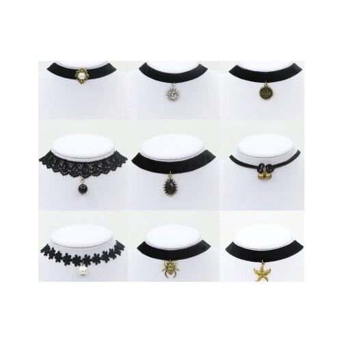 New fashion Hollow lace flower flannel ribbon bells starfish necklace For Women girl Accessories jewelry wholesale