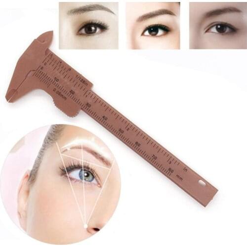 Hot Newest 80MM Plastic Eyebrow Measuring Vernier Caliper Portable Double Scale Caliper Ruler Permanent Makeup Measurement Tools