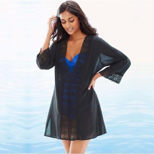 New Arrivals Beach Cover up Rayon White Swimwear Ladies Robe Plage Transparent Beach Dress Pareos Women Walk on The Beach #Q41