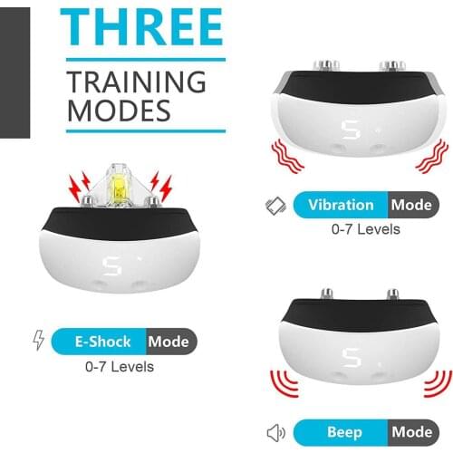 Dog Bark Training Collar Pet Dogs Barking Collar Rechargeable Anti Barking Trainer with Three Efficient and Safe Modes for Dog